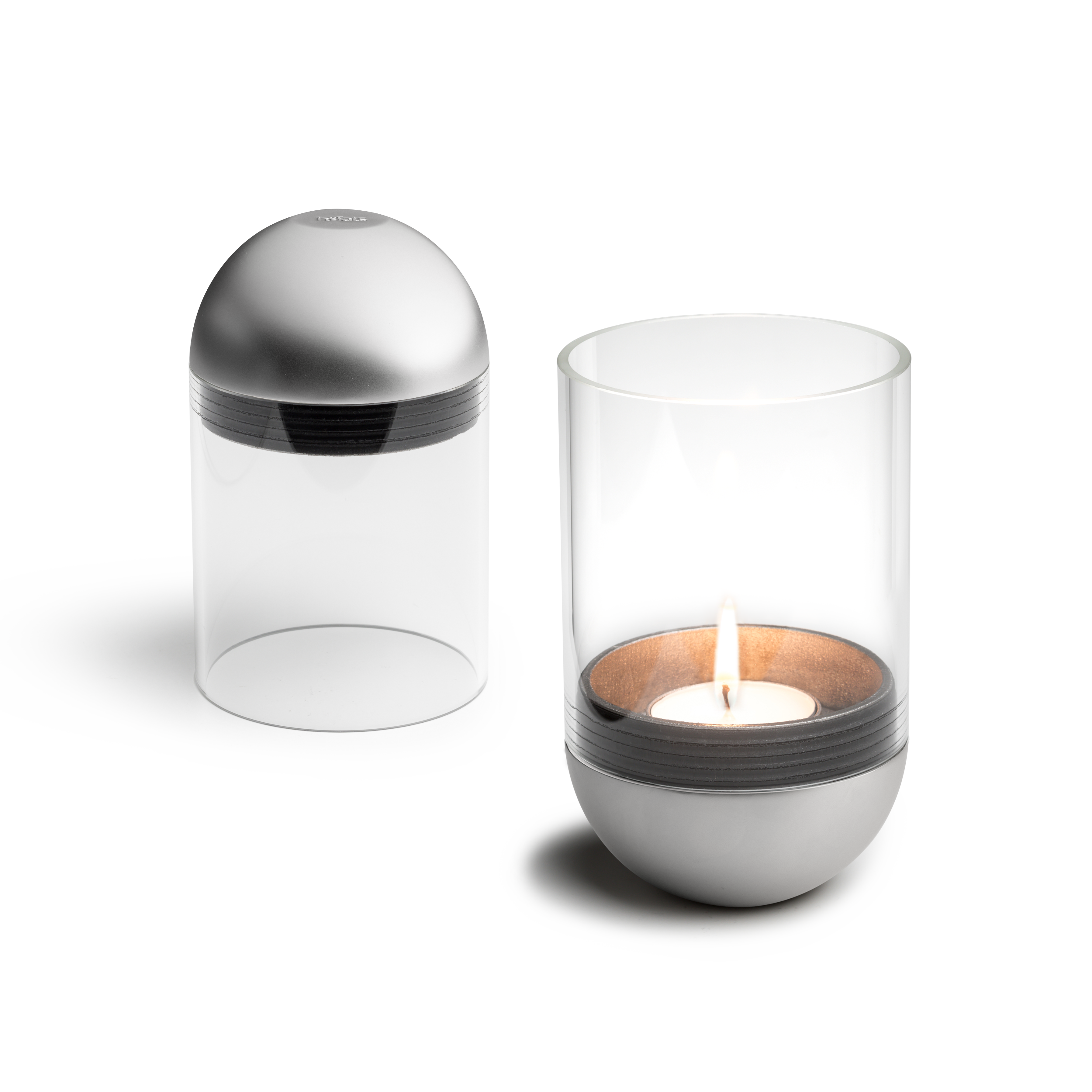 GRAVITY CANDLE Windlicht silber