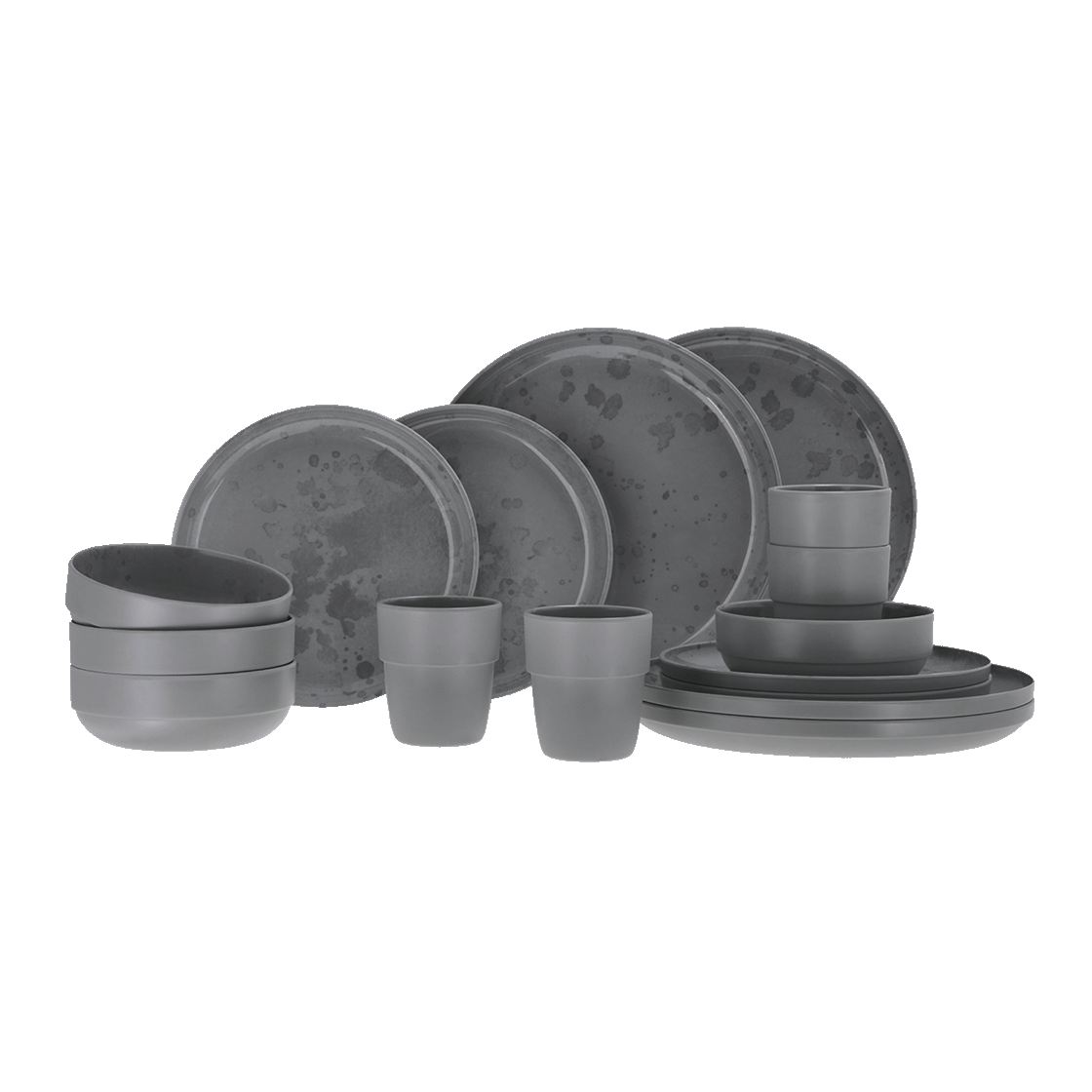 Palma Geschirrset Dunkelgrau 16tlg.