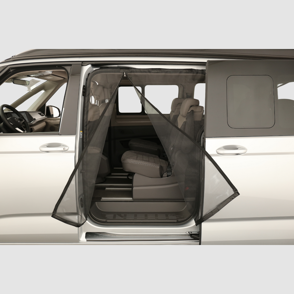 Moskitonetz für die linke Schiebetüre mit Magnetreißverschluss T7 BulliShow