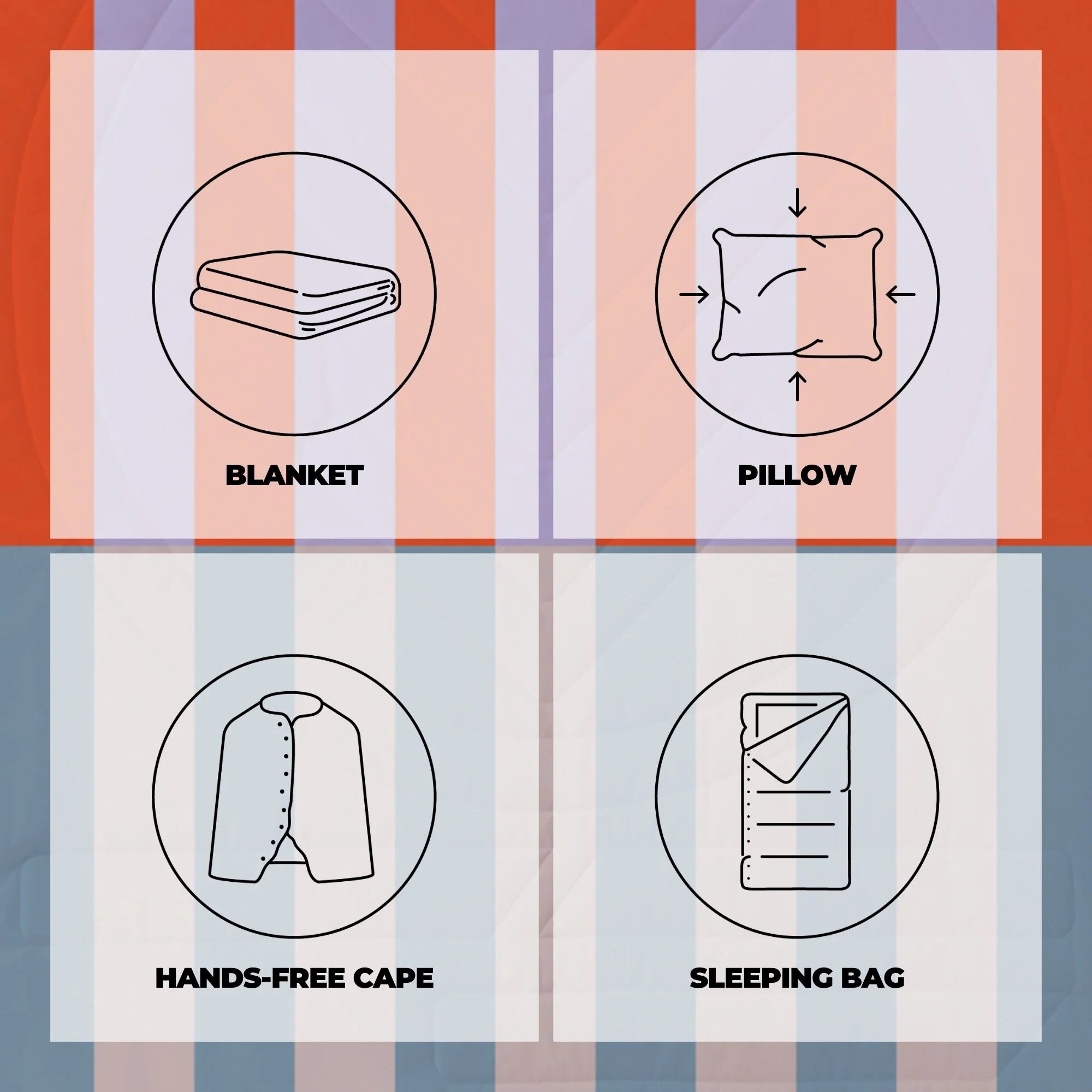 Multifunktionale Outdoor-Fleecedecke & Kissen VOITED