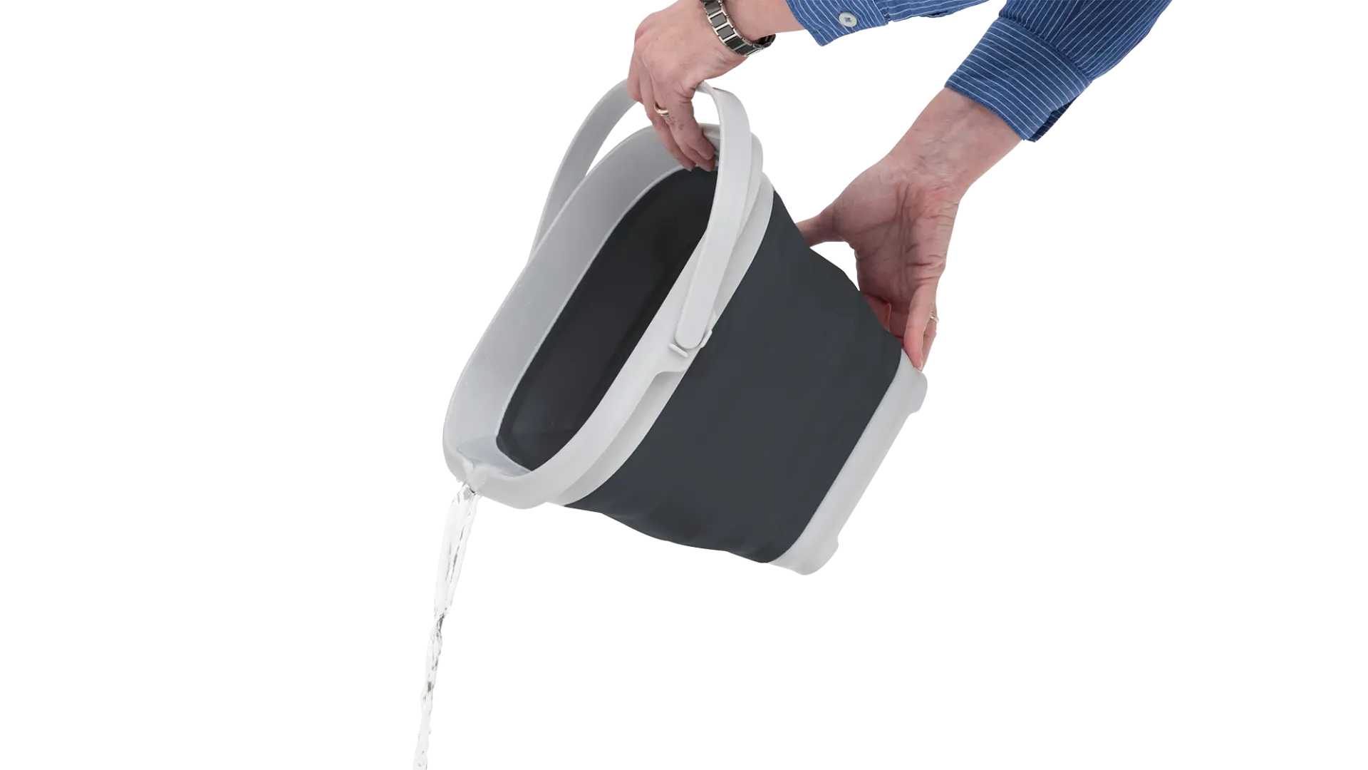 Eckiger Eimer Collaps mit Deckel - Navy Night