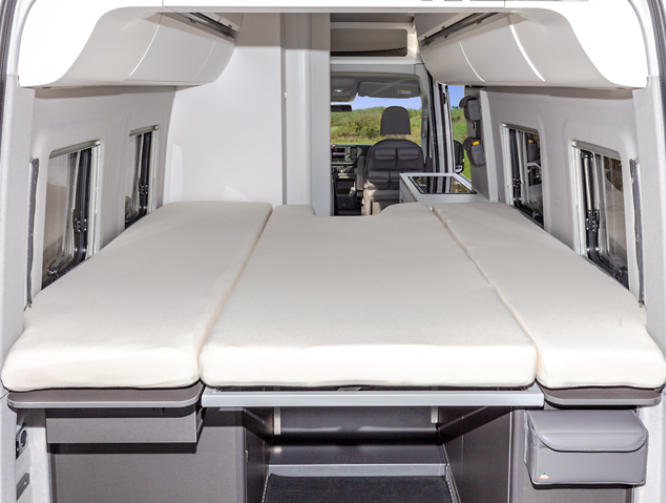 iXTEND Spannbettlaken Heckbett Fahrgastraum VW Grand California 680, 3-teilig, Single-Jersey