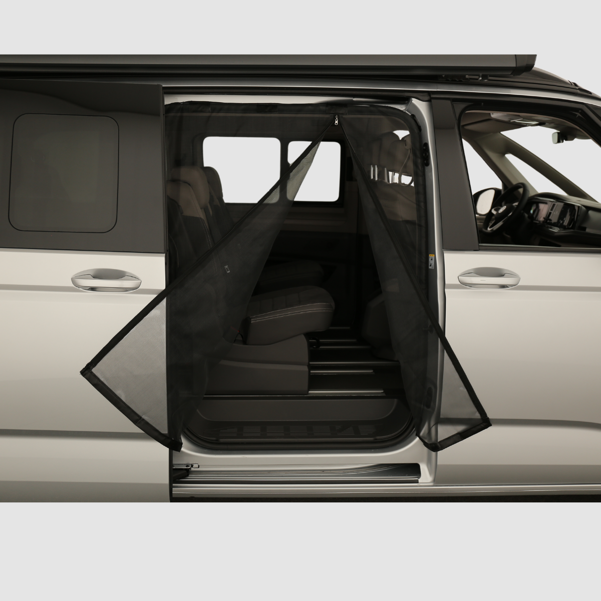 Moskitonetz für die rechte Schiebetüre mit Magnetreißverschluss T7 BulliShow