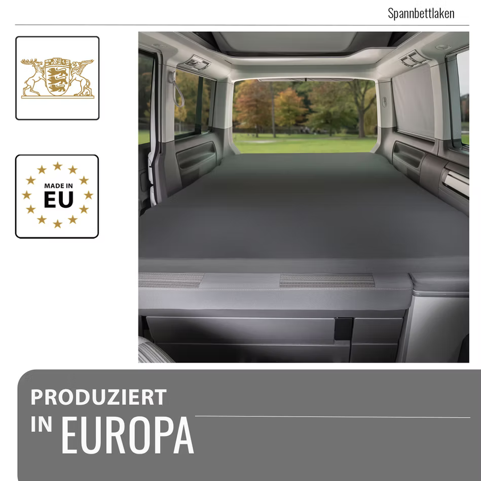 Spannbettlaken VW T7 California – Passgenau für Faltbett im VW Beach Baumwolle