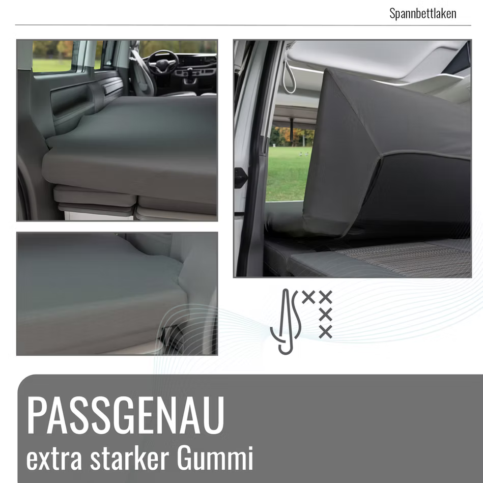 Spannbettlaken VW T7 California – Passgenau für Faltbett im VW Beach Baumwolle