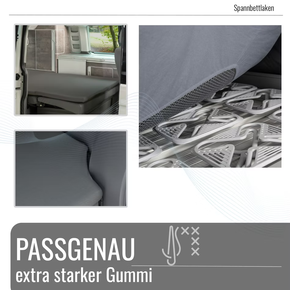 Spannbettlaken VW T7 California – Passgenau für Faltbett im VW Ocean Baumwolle