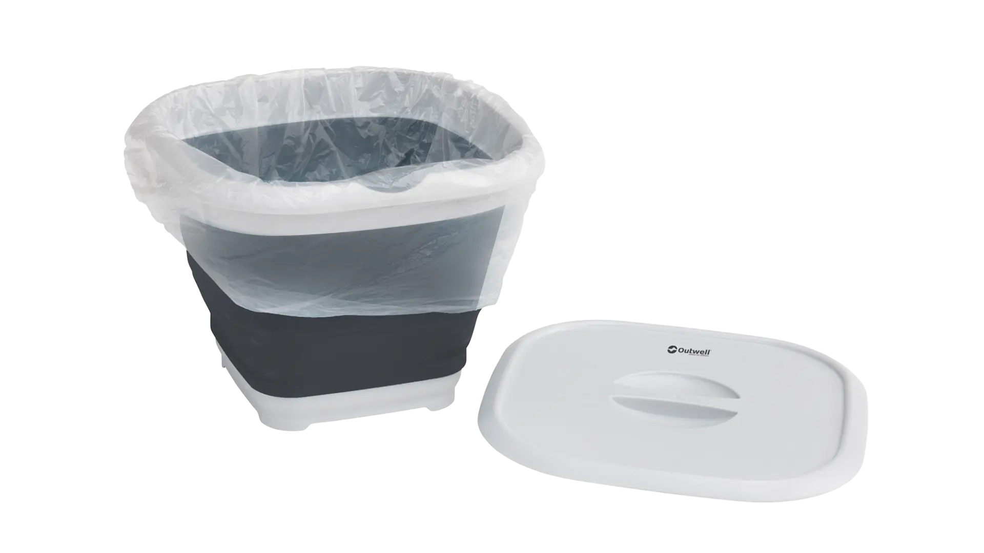 Eckiger Eimer Collaps mit Deckel - Navy Night