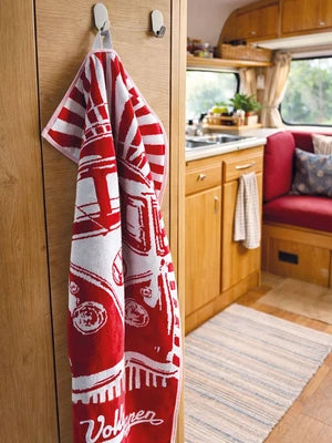 VW T1 Bus Handtuch - Strahlen/Rot
