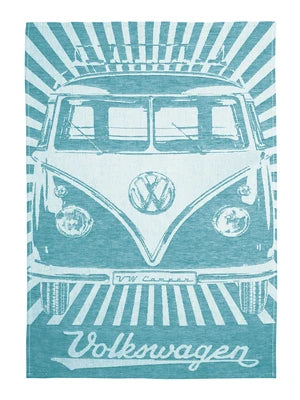 VW T1 Bus Geschirrtuch 2er Set - Strahlen / Vintage Petrol & Schwarz