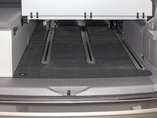 Veloursteppich Heckladeraum VW T6.1 California Beach mit 2er-Bank