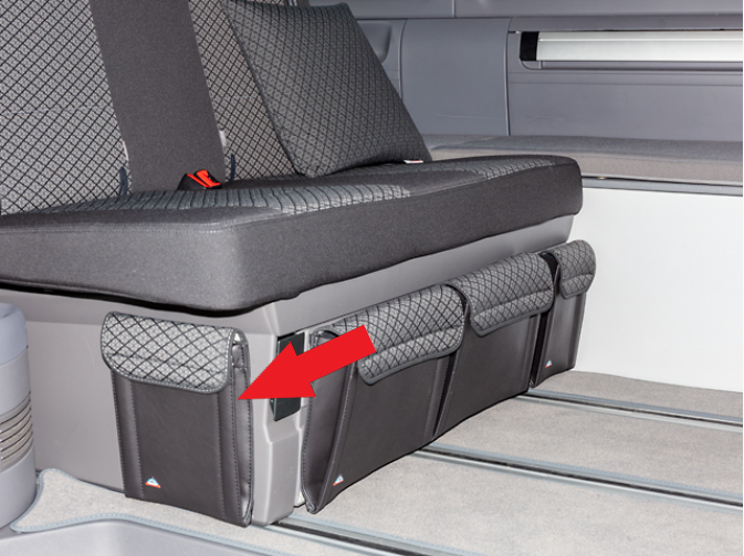 UTILITY Bettkasten (2er-Bank) seitlich rechts und D-Säule rechts VW T6.1 California Beach