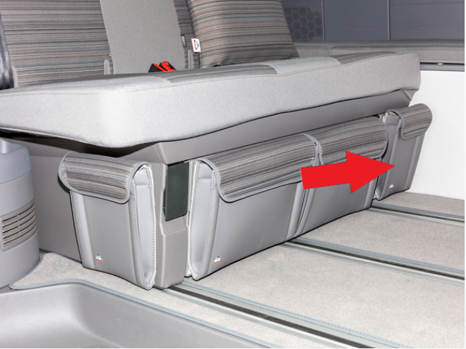 UTILITY Bettkasten (2er-Bank) Vorderseite links VW T6.1 California Coast / Beach